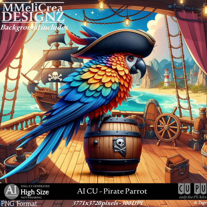 (image for) AI - CU Pirate Parrot (CU4PU/PNG)